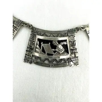 Vintage Peruvian Storyteller Necklace in Sterling Silver