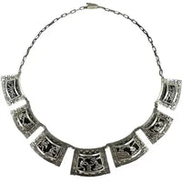 Vintage Peruvian Storyteller Necklace in Sterling Silver