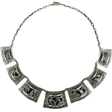 Vintage Peruvian Storyteller Necklace in Sterling Silver