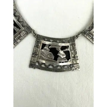 Vintage Peruvian Storyteller Necklace in Sterling Silver