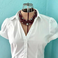 Vintage Pink Glass Lava Bead Aurora Borrealis Necklace and Earring set