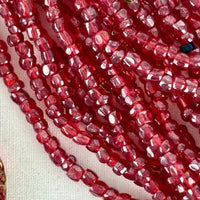 Vintage Pink Glass Lava Bead Aurora Borrealis Necklace and Earring set
