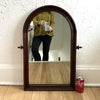 Vintage Round Top Wood Framed Mirror
