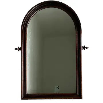 Vintage Round Top Wood Framed Mirror