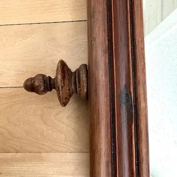 Vintage Round Top Wood Framed Mirror