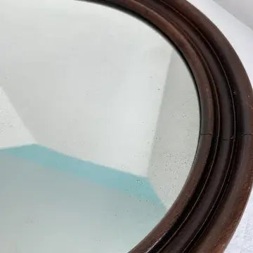 Vintage Round Top Wood Framed Mirror