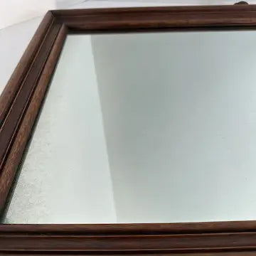 Vintage Round Top Wood Framed Mirror