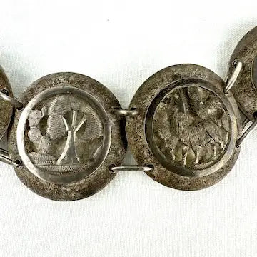 Vintage Silver Peruvian Storyteller Bracelet