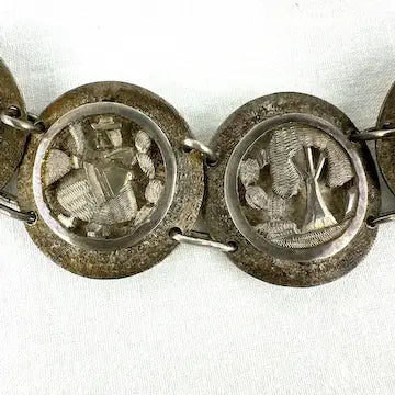Vintage Silver Peruvian Storyteller Bracelet