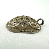 Vintage Silver Scarab Pendant with Heiroglyphs