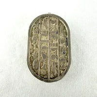 Vintage Silver Scarab Pendant with Heiroglyphs