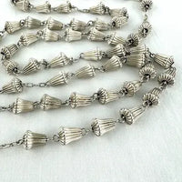 Vintage DiRoma Rosary with Sterling Silver Wedding Bell Beads