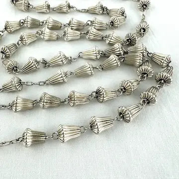 Vintage DiRoma Rosary with Sterling Silver Wedding Bell Beads