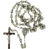 Vintage DiRoma Rosary with Sterling Silver Wedding Bell Beads