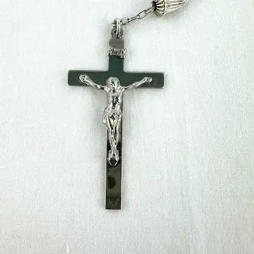 Vintage DiRoma Rosary with Sterling Silver Wedding Bell Beads