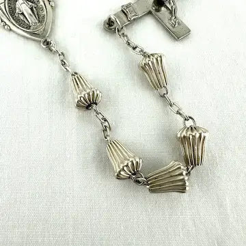 Vintage DiRoma Rosary with Sterling Silver Wedding Bell Beads