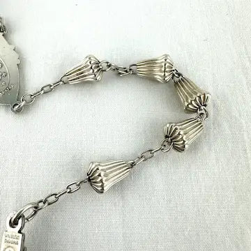 Vintage DiRoma Rosary with Sterling Silver Wedding Bell Beads