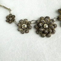 Vintage Sterling Silver Vermeil Floral Choker Necklace