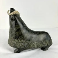 Vintage Stone Musk ox Sculpture Signed L Kootoo