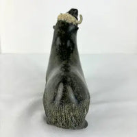 Vintage Stone Musk ox Sculpture Signed L Kootoo