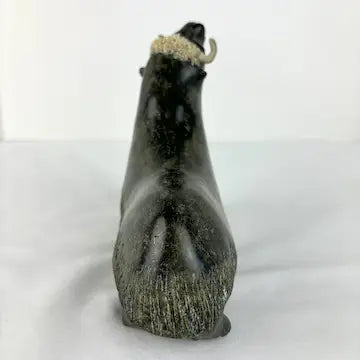 Vintage Stone Musk ox Sculpture Signed L Kootoo