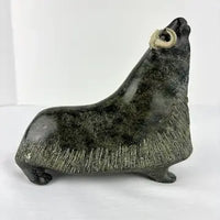 Vintage Stone Musk ox Sculpture Signed L Kootoo