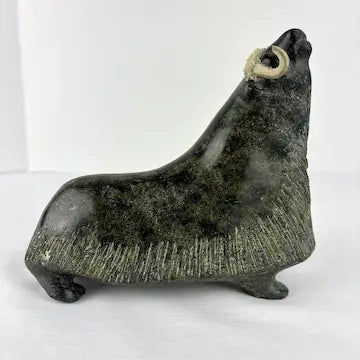Vintage Stone Musk ox Sculpture Signed L Kootoo
