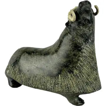 Vintage Stone Musk ox Sculpture Signed L Kootoo