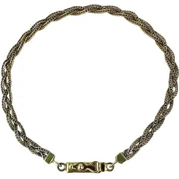 Vintage UnoAErre Italian 14k Gold Braided Bracelet