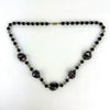 Vintage Venetian Glass Bead Necklace with Aventurine Twisted Flat Beads