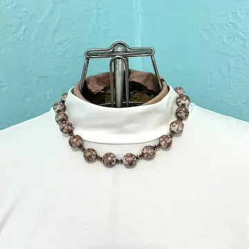 Vintage Venetian Wedding Cake Bead Necklace