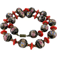 Vintage Venetian Wedding Cake Bead Necklace