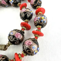 Vintage Venetian Wedding Cake Bead Necklace