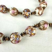 Vintage Venetian Wedding Cake Bead Necklace