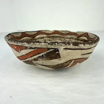 Vintage Zuni Polychrome Bowl with Spirit Line Signed